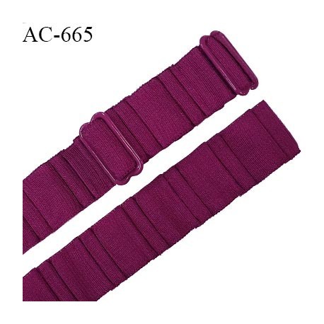 Bretelle 20 mm lingerie SG haut de gamme grande marque couleur violine 2 barrettes largeur 20 mm longueur 33 cm prix à la pièce