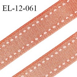 Elastique 12 mm lingerie haut de gamme couleur pêche melba satiné largeur 12 mm prix au mètre