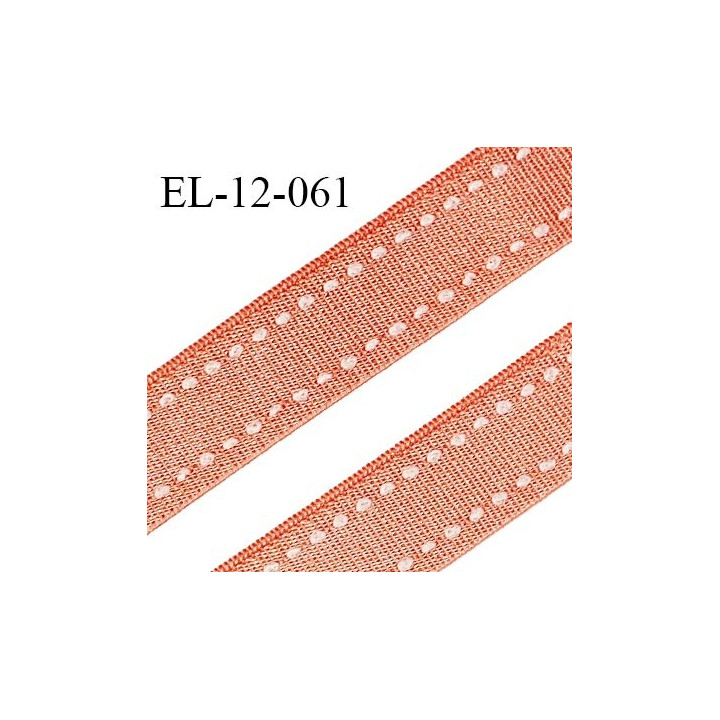 Elastique 12 mm lingerie haut de gamme couleur pêche melba satiné largeur 12 mm prix au mètre
