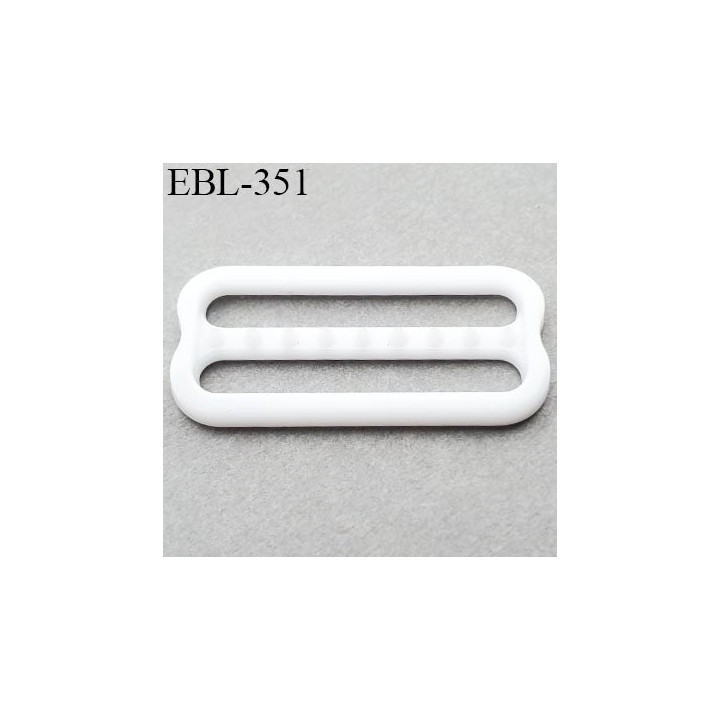 réglette 25 mm réglage de bretelle soutien gorge pvc blanc avec picot pour bloquer la bretelle largeur intérieur 25 mm