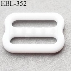 réglette 15 mm réglage de bretelle soutien gorge pvc blanc avec picot pour bloquer la bretelle largeur intérieur 15 mm