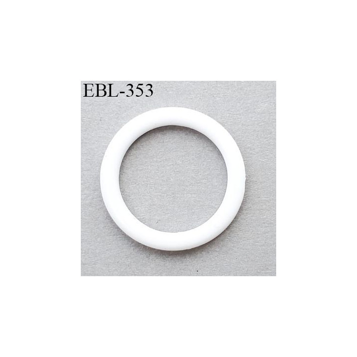 Anneau de réglage 12 mm en pvc couleur blanc diamètre intérieur 14 mm  diamètre extérieur 17.5 mm épaisseur 2 mm