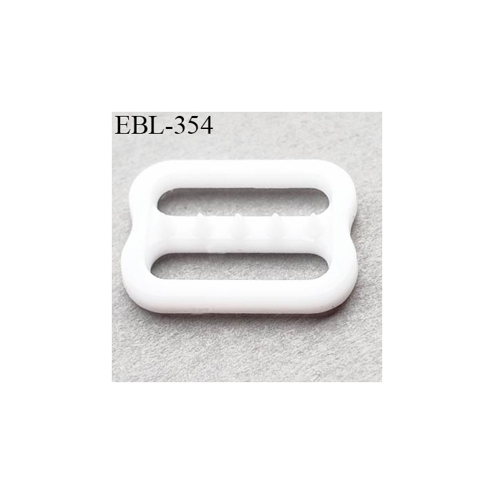 Réglette 10 mm réglage de bretelle soutien gorge pvc blanc avec picot pour bloquer la bretelle largeur intérieur 10 mm