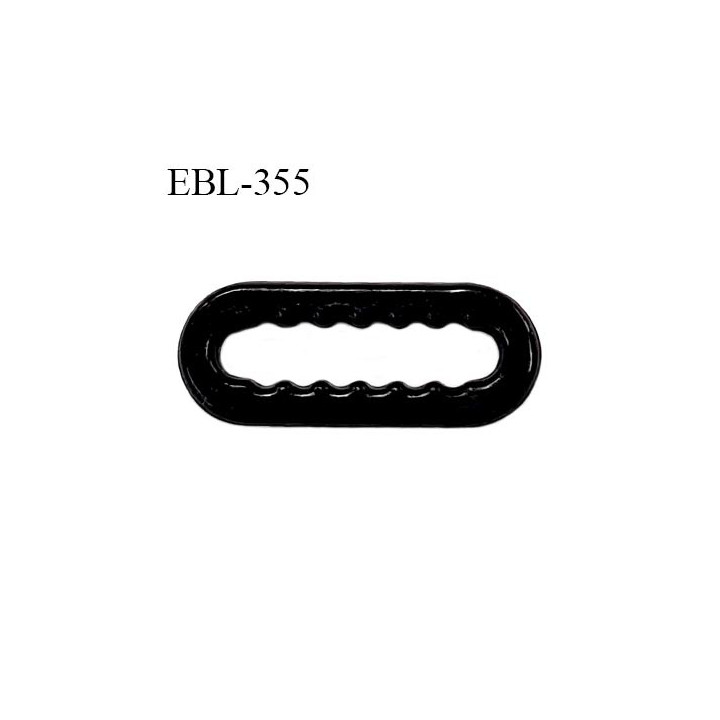 Réglette 12 mm réglage de bretelle soutien gorge pvc noir avec picot pour bloquer la bretelle largeur intérieur 12 mm