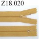 fermeture éclair longueur 18 cm couleur jaune non séparable zip nylon largeur 2.5 cm