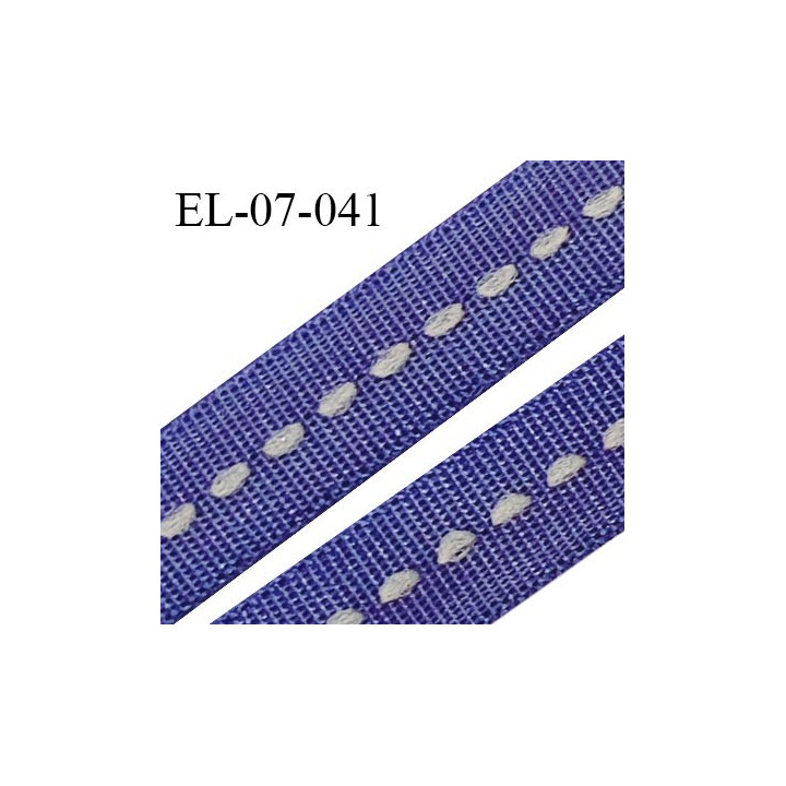 Elastique 7 mm lingerie haut de gamme couleur lavande satiné avec couture beige au centre largueur 7 mm prix au mètre