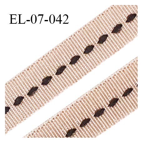 Elastique 7 mm lingerie haut de gamme couleur dune satiné avec couture noire au centre largueur 7 mm prix au mètre