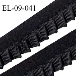 Elastique picot 9 mm + 2 mm picot bretelle lingerie doux Fabriqué grande marque Française couleur noir prix au mètre