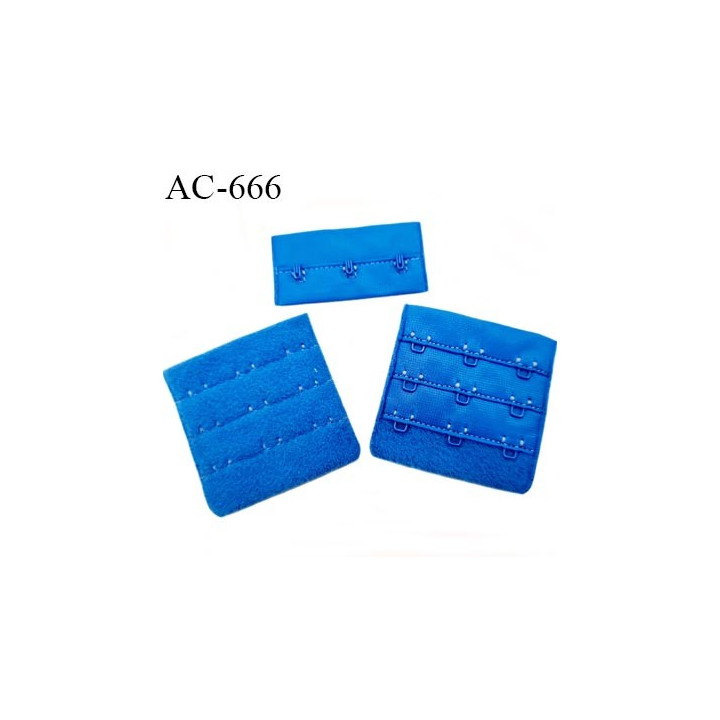 Agrafe attache 55 mm de sg 3 rangés 3 crochets largeur 55 mm hauteur 55 mm couleur bleu royal fabriqué en France