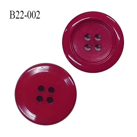 Bouton 22 mm en pvc 4 trous couleur rose fushia prix à l'unité