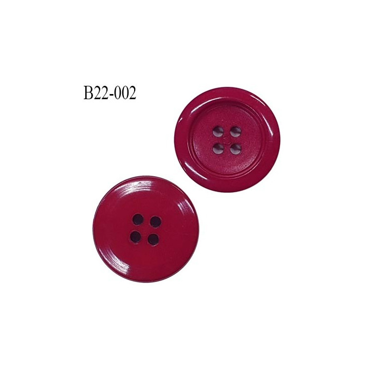 Bouton 22 mm en pvc 4 trous couleur rose fushia prix à l'unité