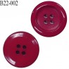 Bouton 22 mm en pvc 4 trous couleur rose fushia prix à l'unité