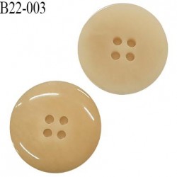 Bouton 22 mm en pvc 4 trous couleur beige diamètre 22 mm prix à l'unité