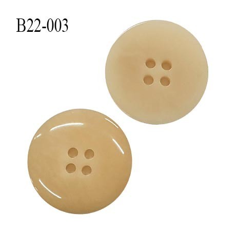 Bouton 22 mm en pvc 4 trous couleur beige diamètre 22 mm prix à l'unité