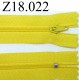 fermeture éclair longueur 18 cm couleur jaune non séparable zip nylon largeur 2.5 cm