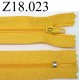 fermeture éclair longueur 18 cm couleur jaune non séparable zip nylon largeur 2.5 cm