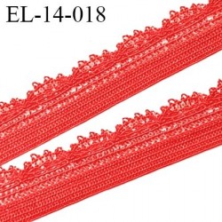Elastique 14 mm lingerie picot dentelle couleur rouge garance haut de gamme largeur 14 mm prix au mètre