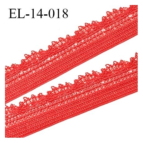 Elastique 14 mm lingerie picot dentelle couleur rouge garance haut de gamme largeur 14 mm prix au mètre