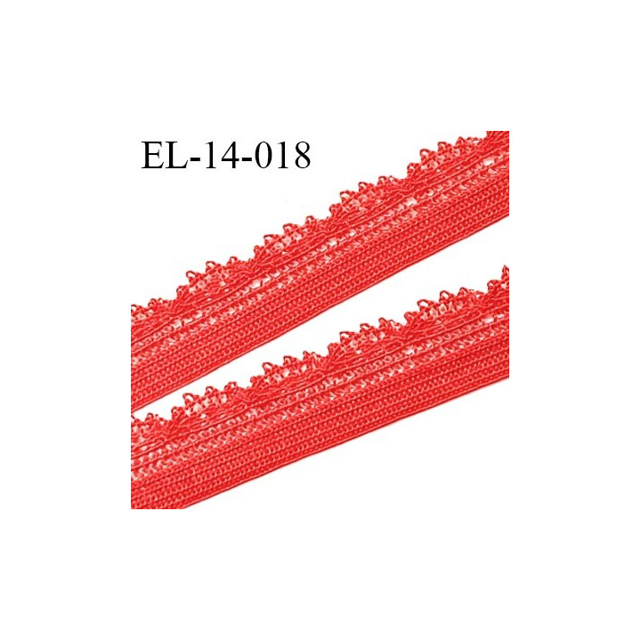 Elastique 14 mm lingerie picot dentelle couleur rouge garance haut de gamme largeur 14 mm prix au mètre