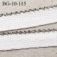 Galon ruban 10 mm haut de gamme en coton sergé blanc et liseré métal style diamant prix au mètre