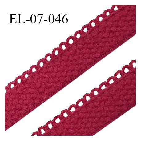 Elastique lingerie picot 7 mm + 2 mm picot couleur rose camélia grande marque fabriqué en France largeur 7 mm + 2 prix au mètre