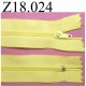 fermeture éclair longueur 18 cm couleur jaune non séparable zip nylon largeur 2.5 cm