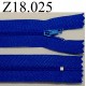 fermeture éclair longueur 18 cm couleur bleu non séparable zip nylon largeur 2.5 cm