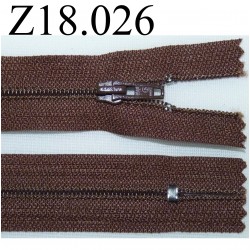 fermeture zip à glissière longueur 18 cm couleur marron non séparable zip nylon largeur 2.5 cm