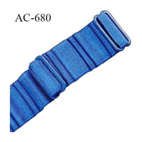 Bretelle 25 mm lingerie SG haut de gamme grande marque couleur bleu 2 barrettes largeur 25 mm longueur 32 cm prix à la pièce