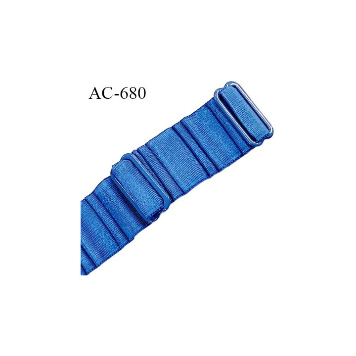 Bretelle 25 mm lingerie SG haut de gamme grande marque couleur bleu 2 barrettes largeur 25 mm longueur 32 cm prix à la pièce
