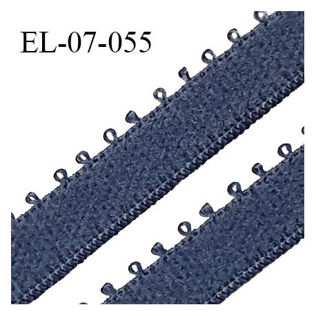 Elastique 7 mm bretelle et lingerie couleur encre bleue largeur 7 mm haut de gamme Fabriqué en France prix au mètre
