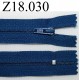 fermeture éclair longueur 18 cm couleur bleu non séparable zip nylon largeur 2.5 cm