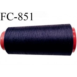 Cone de fil mousse polyester  fil n° 110 couleur bleu tirant sur le violet haut de gamme cone de 1000 mètres bobiné en France