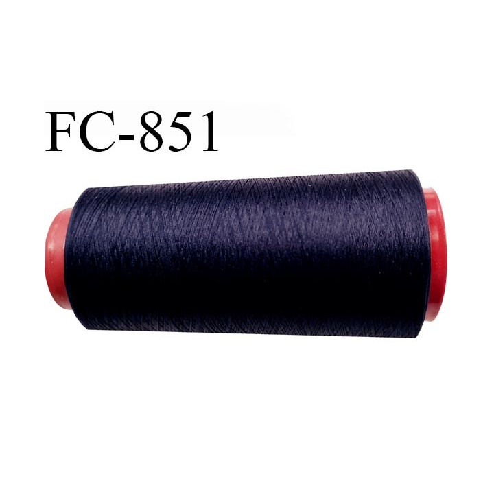 Cone 2000 m fil mousse polyester  fil n° 110 couleur bleu tirant sur le violet  cone de 2000 mètres bobiné en France