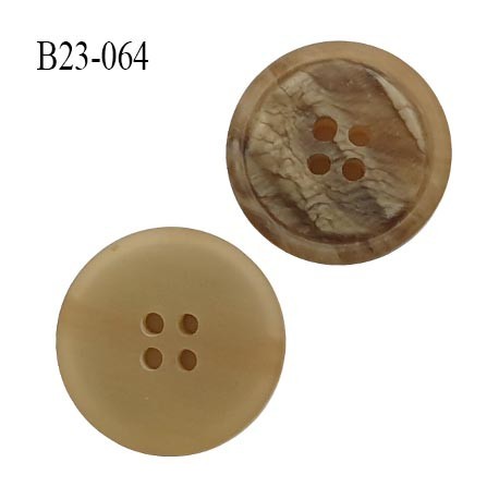 Bouton 23 mm 4 trous couleur beige effet corne diamètre 23 mm épaisseur 5.8 mm prix à l'unité