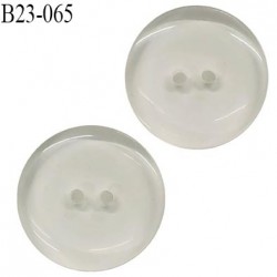 Bouton 23 mm transparent 2 trous diamètre 23 mm épaisseur 3.7 mm prix à l'unité