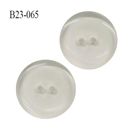 Bouton 23 mm transparent 2 trous diamètre 23 mm épaisseur 3.7 mm prix à l'unité