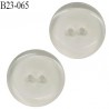 Bouton 23 mm transparent 2 trous diamètre 23 mm épaisseur 3.7 mm prix à l'unité