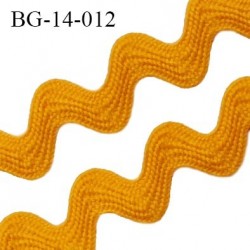 Ruban galon croquet serpentine galon plat largeur 14 mm couleur jaune orangé prix au mètre