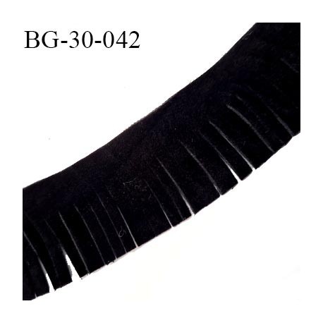 Galon frange 30 mm couleur noir façon cuir ou daim très doux largeur 30 mm prix au mètre