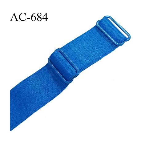 Bretelle 25 mm lingerie SG haut de gamme grande marque couleur bleu royal 2 barrettes longueur 32 cm prix à la pièce