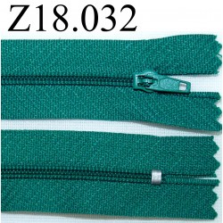 fermeture zip à glissière longueur 18 cm couleur verte non séparable zip nylon largeur 2.5 cm