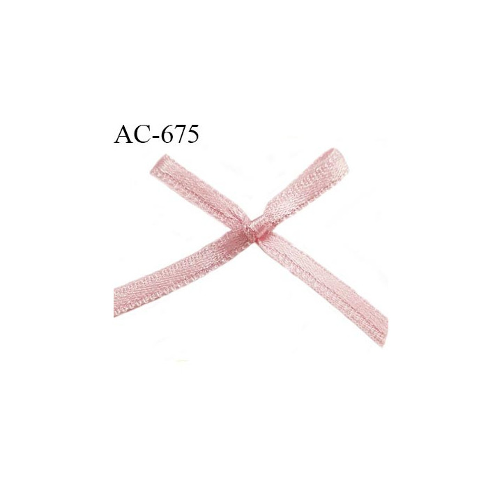 Noeud satin 26 mm lingerie haut de gamme couleur rose satiné largeur 26 mm hauteur 23 mm