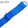 Bretelle lingerie SG 16 mm très haut de gamme couleur bleu royal satiné 1 barrette + 1 anneau largeur 16 mm prix à l'unité