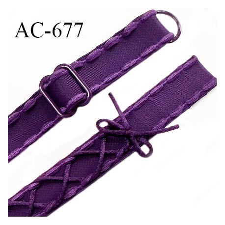 Bretelle lingerie SG 16 mm très haut de gamme couleur chianti aubergine laçage 1 barrette + 1 anneau prix à l'unité