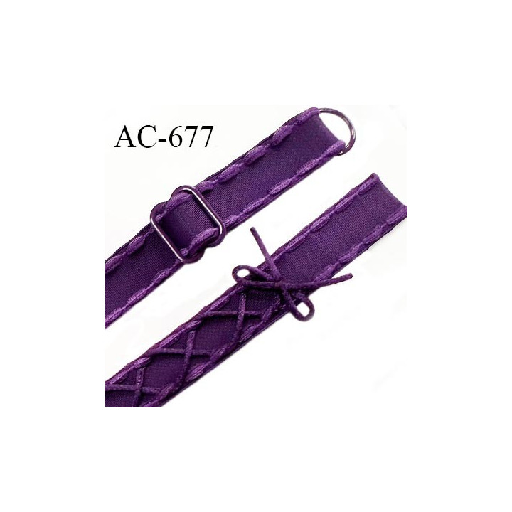 Bretelle lingerie SG 16 mm très haut de gamme couleur chianti aubergine laçage  1 barrette + 1 anneau prix à l'unité