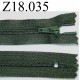fermeture éclair longueur 18 cm couleur vert kaki non séparable zip nylon largeur 2.5 cm