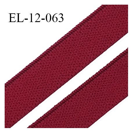 Elastique 12 mm lingerie et bretelle haut de gamme fabriqué en France élastique souple couleur grenat prix au mètre
