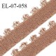 Elastique 7 mm lingerie haut de gamme fabriqué en France couleur praline largeur 7 mm + picots 3 mm prix au mètre