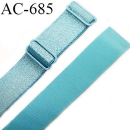 Bretelle 16 mm lingerie SG haut de gamme grande marque couleur bleu polaire 2 barrettes  prix à la pièce